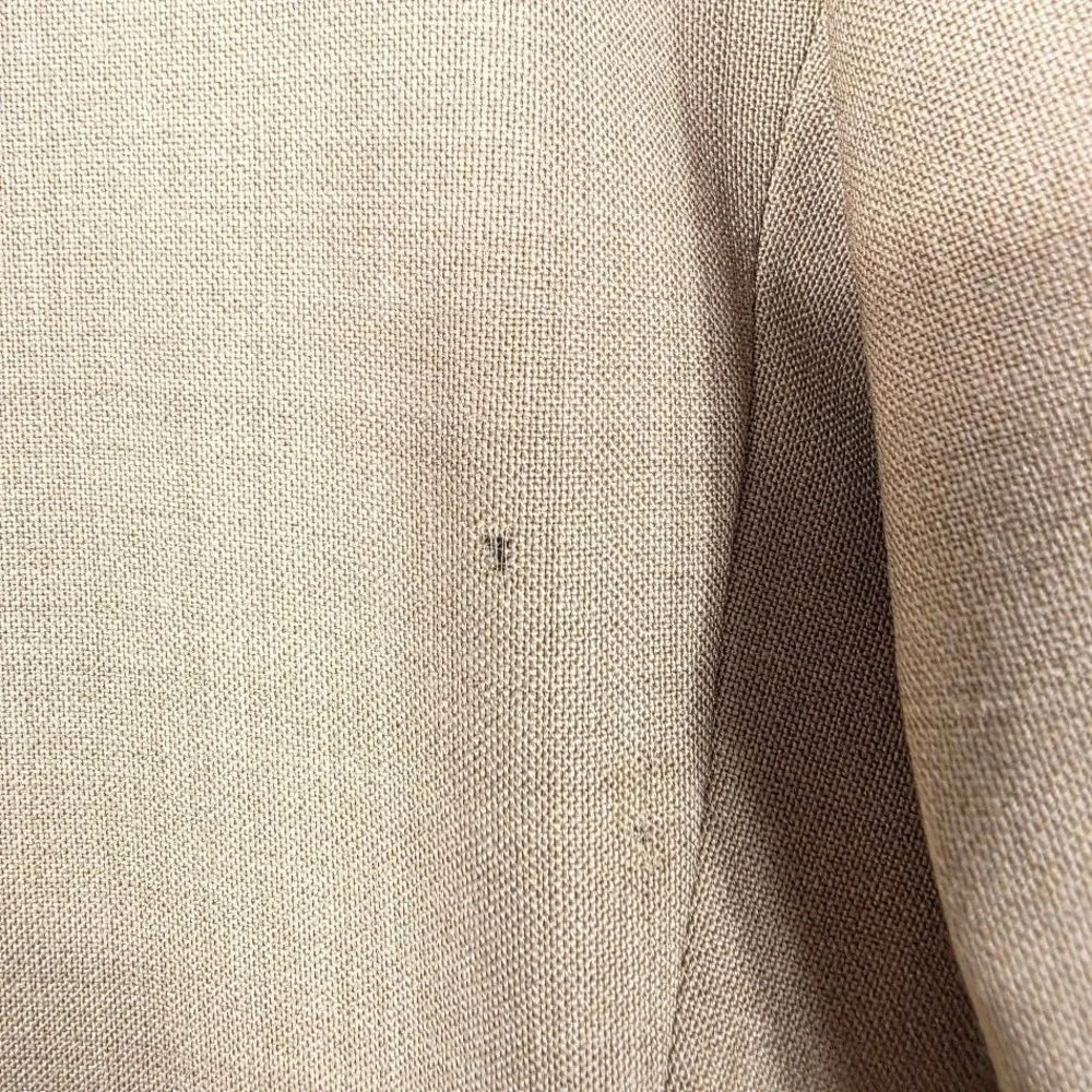VTG Jos. A. Bank Mens Tan Two Button Crest Gold Button Blazer Sport Coat 46LFlaw